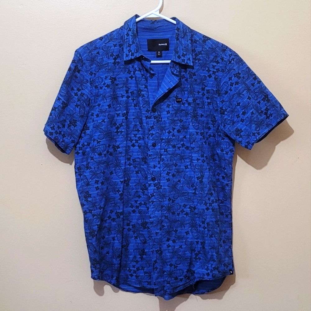 Hurley Short Sleeve Hawaiian Style Blue Sh